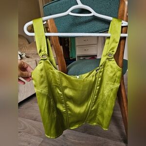 Green Satin Corset Top NWT